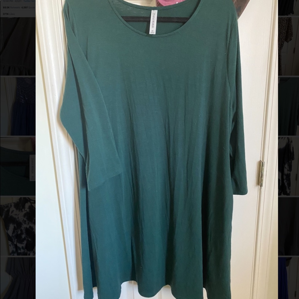 Hunter green flowy dress